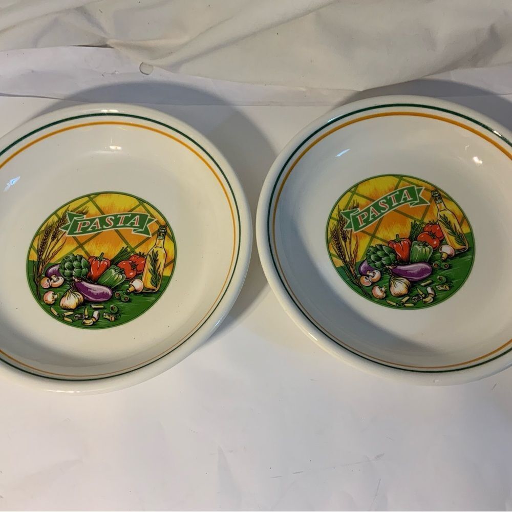 New Set 2 Vegetable by Himark PASTA BOWL 8 3/4" MADE IN ITALY A11